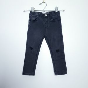 Zara kids girls the ripped Jeans skinny Black 2-3 yrs